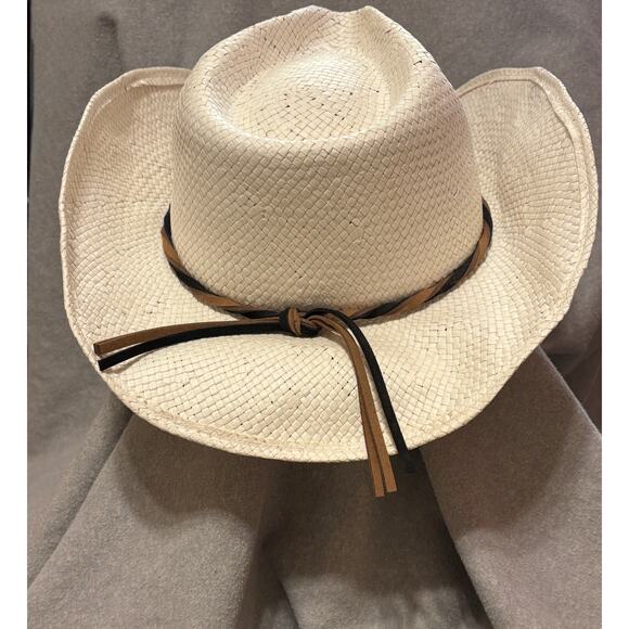 Connor Handmade Hats Women’s Western Cowboy Natural Fiber Beads and Feathers - Picture 3 of 8